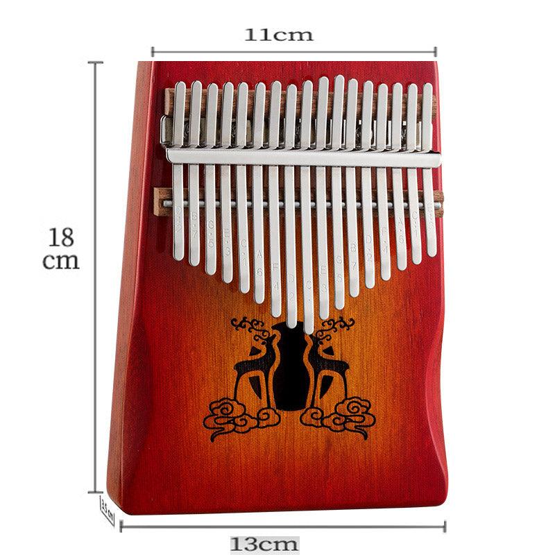 HLURU Huashu Lucky Deer 17 Key Hollow Kalimba Thumb Piano, Mahogany Core Armrest Round Hole Opening Box Resonace Single Board Trepanning C Tone Kalimba Instrument - HLURU.SHOP