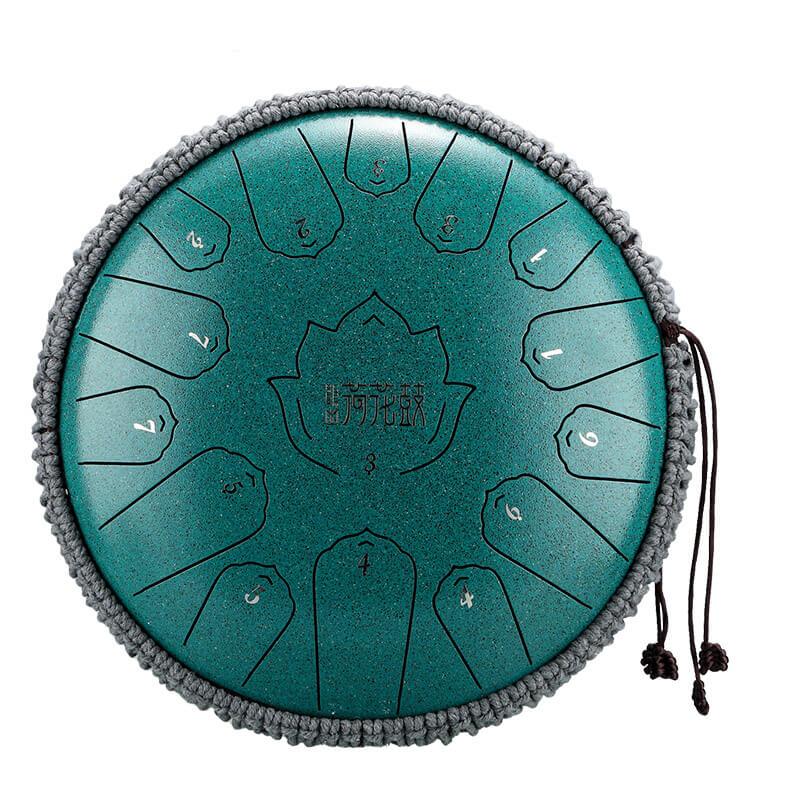 HLURU Huashu Upgrade Lotus 13 Inches 15 Notes C Major Carbon Steel Tongue Drum - HLURU.SHOP