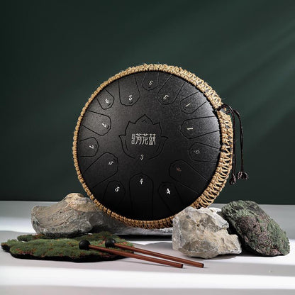 HLURU Huashu Upgrade Lotus 13 Inches 15 Notes C Major Carbon Steel Tongue Drum - HLURU.SHOP