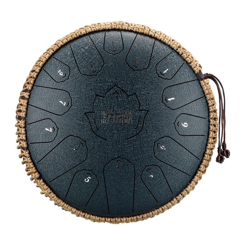 HLURU Huashu Upgrade Lotus 13 Inches 15 Notes C Major Carbon Steel Tongue Drum - HLURU.SHOP