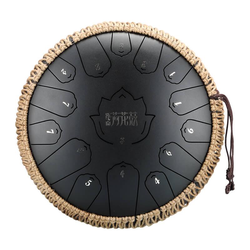 HLURU Huashu Upgrade Lotus 13 Inches 15 Notes C Major Carbon Steel Tongue Drum - HLURU.SHOP