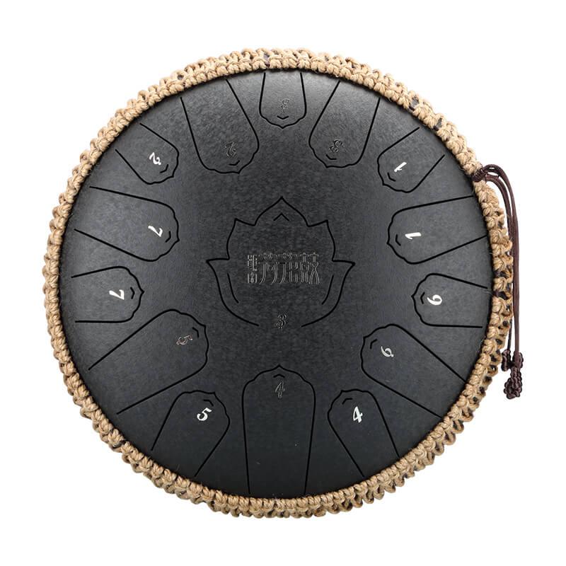 HLURU Huashu Upgrade Lotus 13 Inches 15 Notes C Major Carbon Steel Tongue Drum - HLURU.SHOP