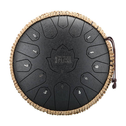 HLURU Huashu Upgrade Lotus 13 Inches 15 Notes C Major Carbon Steel Tongue Drum - HLURU.SHOP