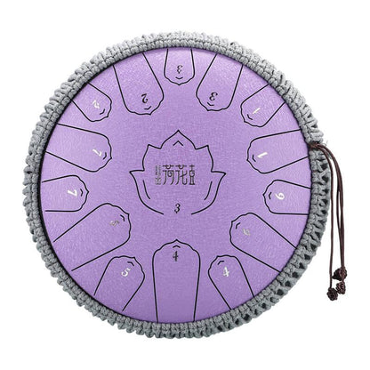 HLURU Huashu Upgrade Lotus 13 Inches 15 Notes C Major Carbon Steel Tongue Drum - HLURU.SHOP