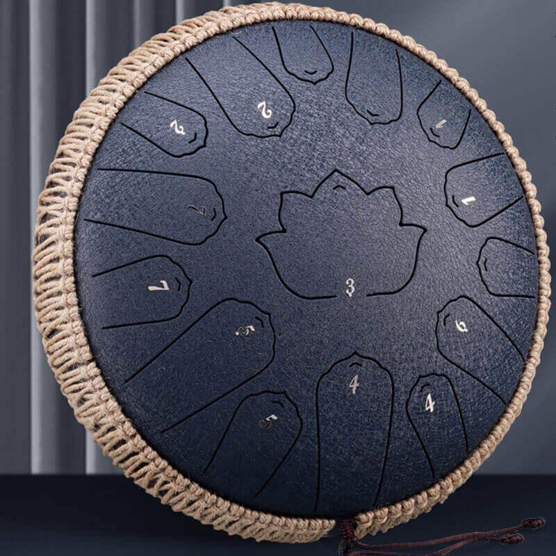 HLURU Huashu Upgrade Lotus 2TH Generation 13 Inches 15 Notes C Major Carbon Steel Tongue Drum - HLURU.SHOP