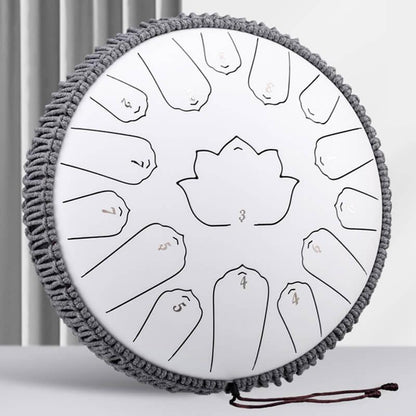 HLURU Huashu Upgrade Lotus 2TH Generation 13 Inches 15 Notes C Major Carbon Steel Tongue Drum - HLURU.SHOP