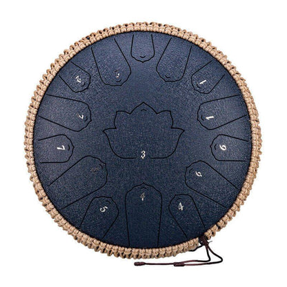 HLURU Huashu Upgrade Lotus 2TH Generation 13 Inches 15 Notes C Major Carbon Steel Tongue Drum - HLURU.SHOP