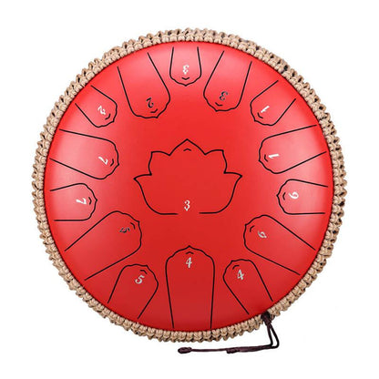 HLURU Huashu Upgrade Lotus 2TH Generation 13 Inches 15 Notes C Major Carbon Steel Tongue Drum - HLURU.SHOP