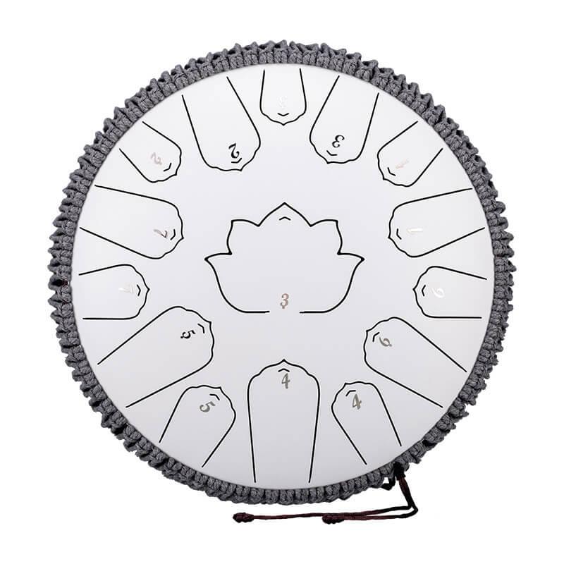 HLURU Huashu Upgrade Lotus 2TH Generation 13 Inches 15 Notes C Major Carbon Steel Tongue Drum - HLURU.SHOP