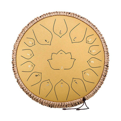 HLURU Huashu Upgrade Lotus 2TH Generation 14 Inches 15 Notes C Major Carbon Steel Tongue Drum - HLURU.SHOP