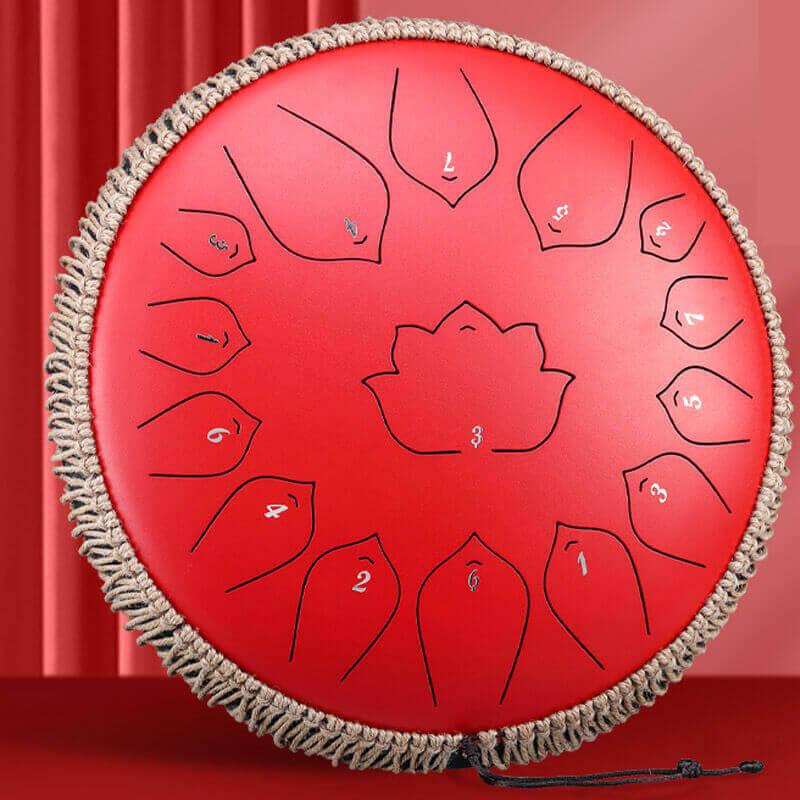 HLURU Huashu Upgrade Lotus 2TH Generation 14 Inches 15 Notes C Major Carbon Steel Tongue Drum - HLURU.SHOP