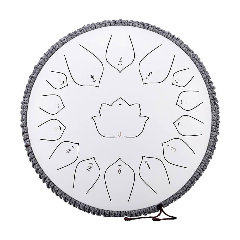 HLURU Huashu Upgrade Lotus 2TH Generation 14 Inches 15 Notes C Major Carbon Steel Tongue Drum - HLURU.SHOP