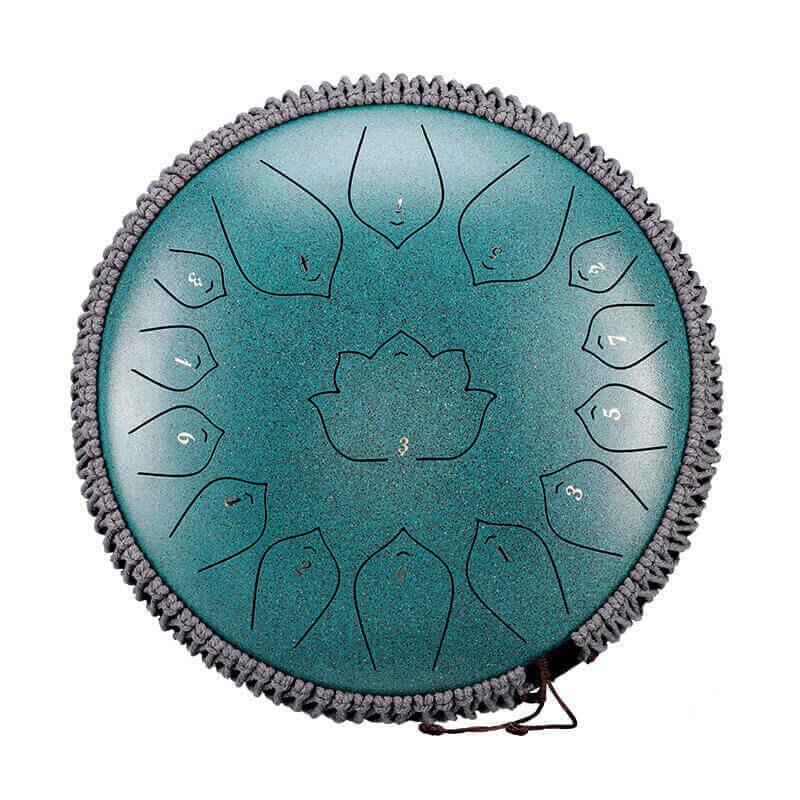 HLURU Huashu Upgrade Lotus 2TH Generation 14 Inches 15 Notes C Major Carbon Steel Tongue Drum - HLURU.SHOP