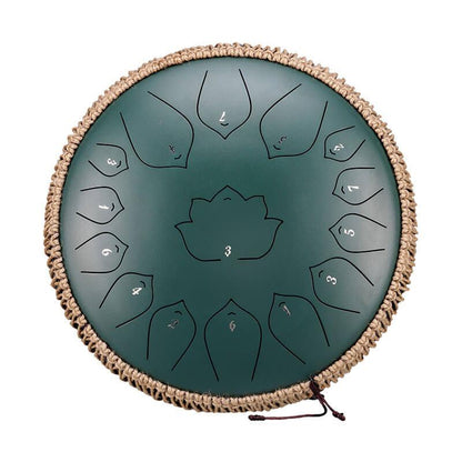 HLURU Huashu Upgrade Lotus 2TH Generation 14 Inches 15 Notes C Major Carbon Steel Tongue Drum - HLURU.SHOP