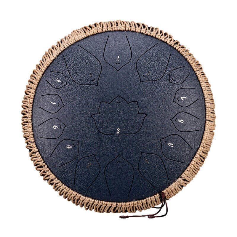 HLURU Huashu Upgrade Lotus 2TH Generation 14 Inches 15 Notes C Major Carbon Steel Tongue Drum - HLURU.SHOP