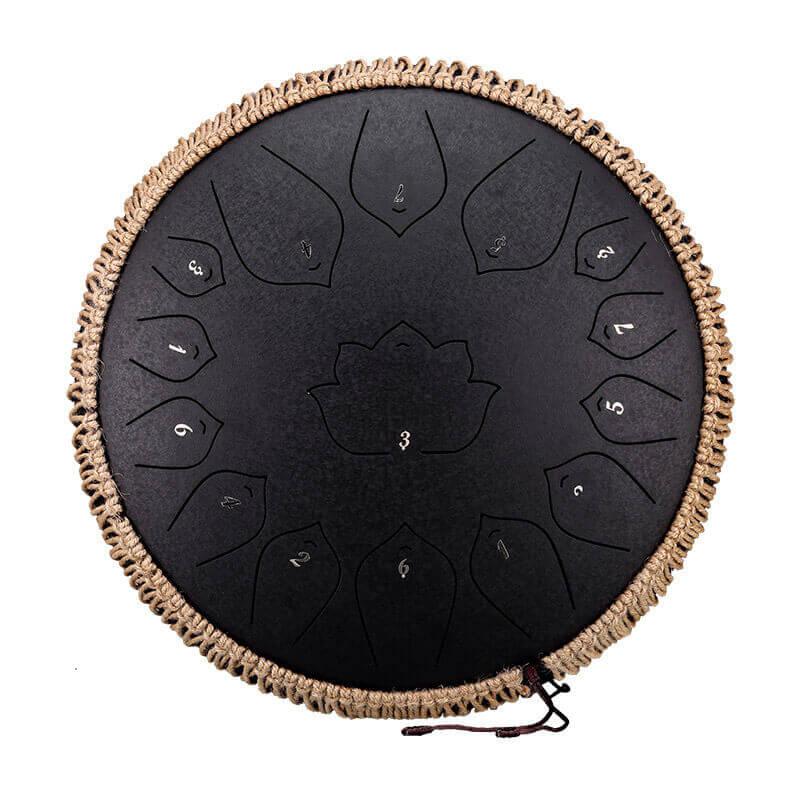 HLURU Huashu Upgrade Lotus 2TH Generation 14 Inches 15 Notes C Major Carbon Steel Tongue Drum - HLURU.SHOP