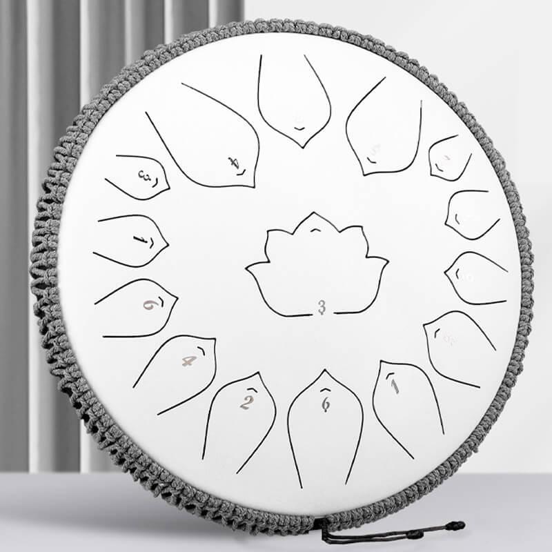 HLURU Huashu Upgrade Lotus 2TH Generation 14 Inches 15 Notes C Major Carbon Steel Tongue Drum - HLURU.SHOP