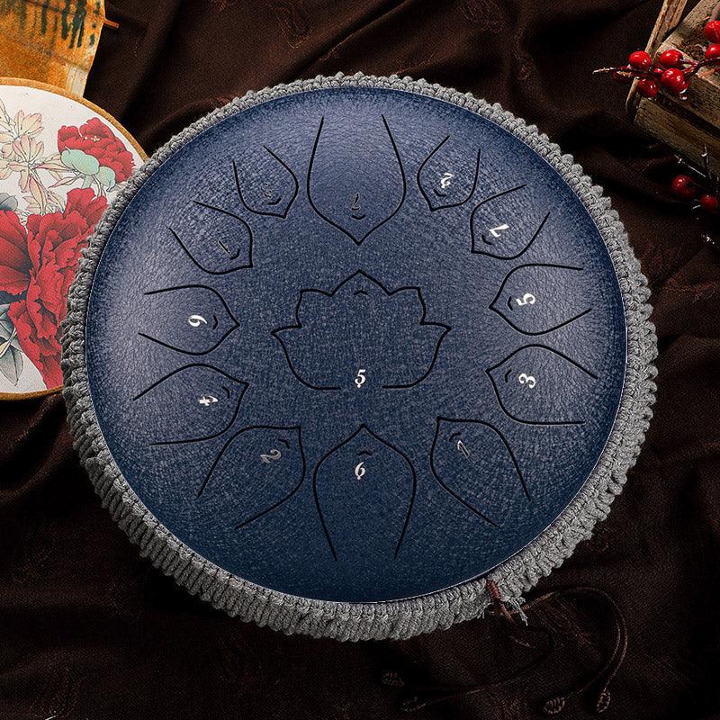 HLURU Huashu Upgrade Lotus 2TH Generation Carbon Steel Tongue Drum 12 Inches 13 Notes C Major - HLURU.SHOP