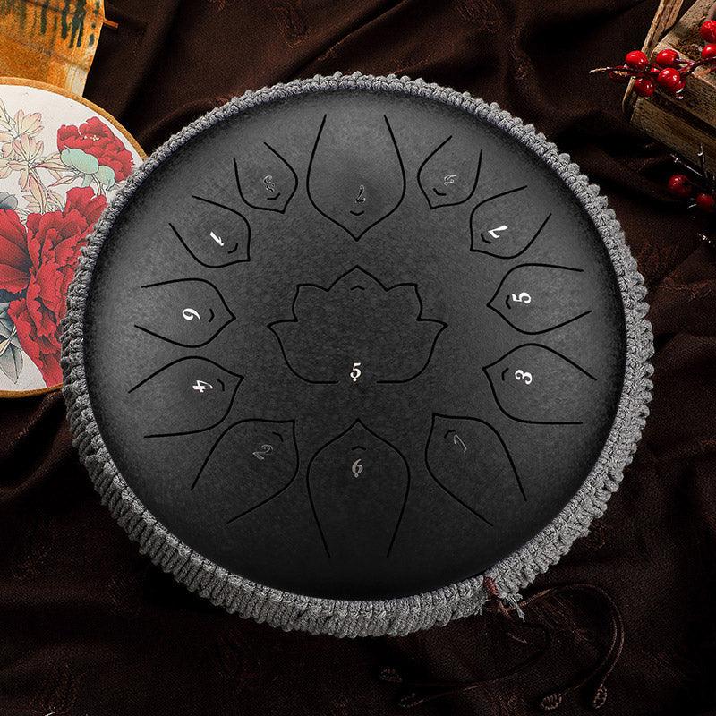 HLURU Huashu Upgrade Lotus 2TH Generation Carbon Steel Tongue Drum 12 Inches 13 Notes C Major - HLURU.SHOP