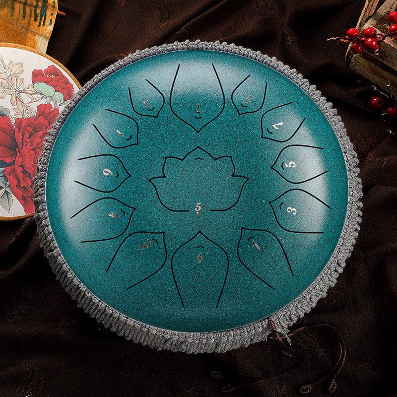 HLURU Huashu Upgrade Lotus 2TH Generation Carbon Steel Tongue Drum 12 Inches 13 Notes C Major - HLURU.SHOP