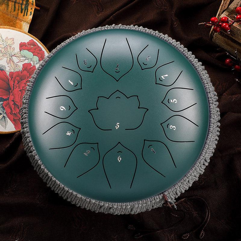 HLURU Huashu Upgrade Lotus 2TH Generation Carbon Steel Tongue Drum 12 Inches 13 Notes C Major - HLURU.SHOP