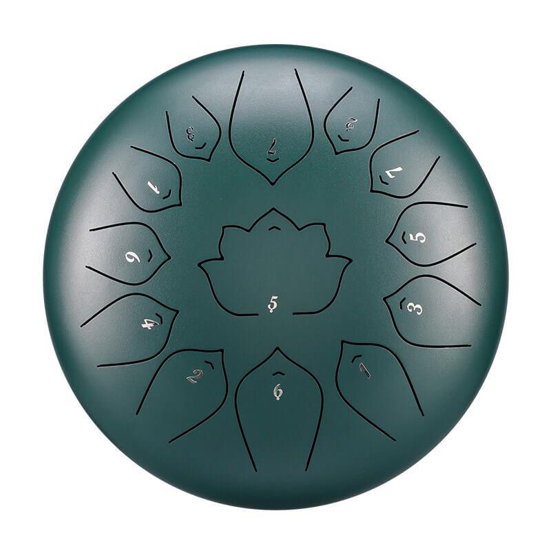 HLURU Huashu Upgrade Lotus 2TH Generation Carbon Steel Tongue Drum 12 Inches 13 Notes C Major - HLURU.SHOP