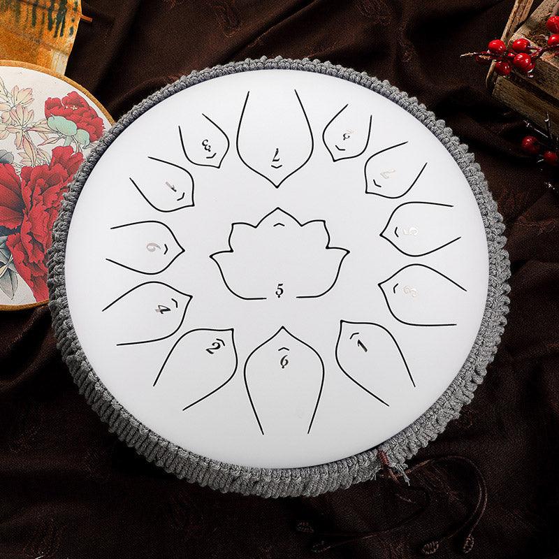 HLURU Huashu Upgrade Lotus 2TH Generation Carbon Steel Tongue Drum 12 Inches 13 Notes C Major - HLURU.SHOP