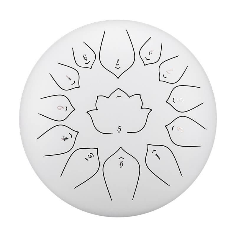 HLURU Huashu Upgrade Lotus 2TH Generation Carbon Steel Tongue Drum 12 Inches 13 Notes C Major - HLURU.SHOP