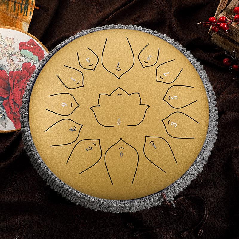 HLURU Huashu Upgrade Lotus 2TH Generation Carbon Steel Tongue Drum 12 Inches 13 Notes C Major - HLURU.SHOP