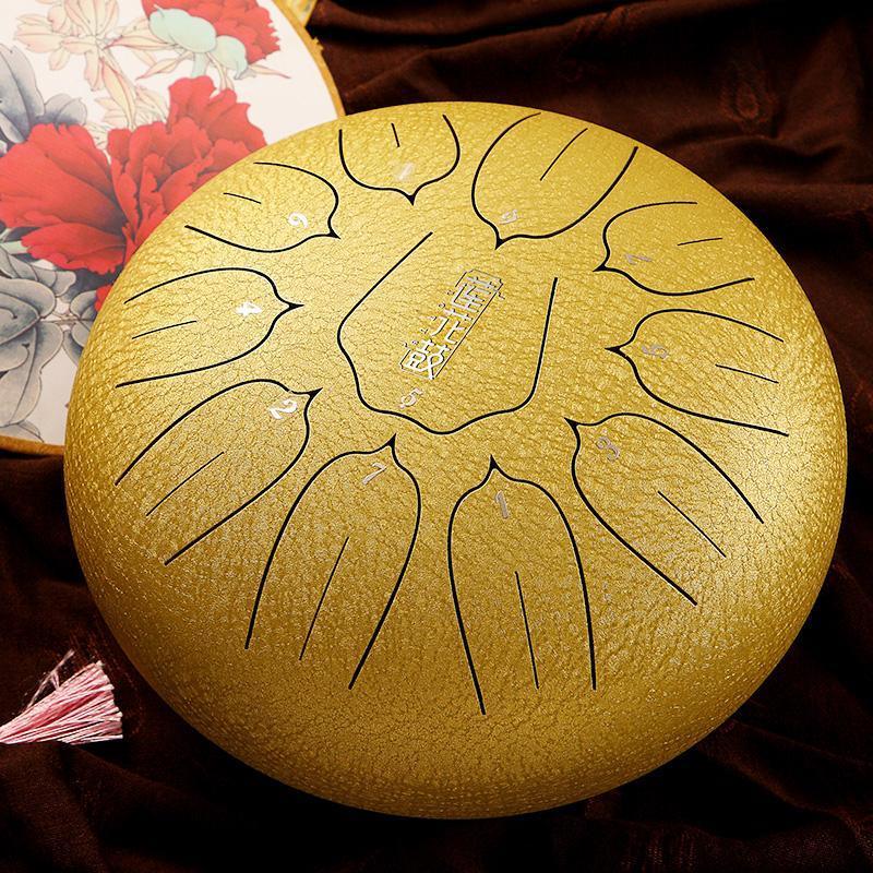 HLURU Huashu Upgrade Lotus Carbon Steel Tongue Drum 10'' 11 Tone D Key - 10 Inches / 11 Notes (18 colors) - HLURU.SHOP