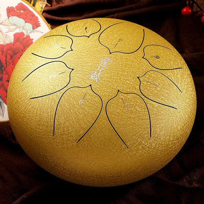 HLURU Huashu Upgrade Lotus Carbon Steel Tongue Drum 10'' 8 Tone C Key - 10 Inches / 8 Notes - HLURU.SHOP