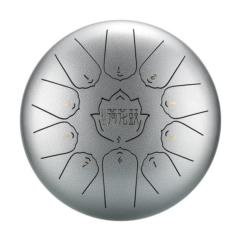 HLURU Huashu Upgrade Lotus Carbon Steel Tongue Drum 10 Inches 11 Notes C Major (6 colors) - HLURU.SHOP