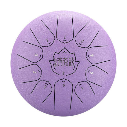 HLURU Huashu Upgrade Lotus Carbon Steel Tongue Drum 10 Inches 11 Notes C Major (6 colors) - HLURU.SHOP