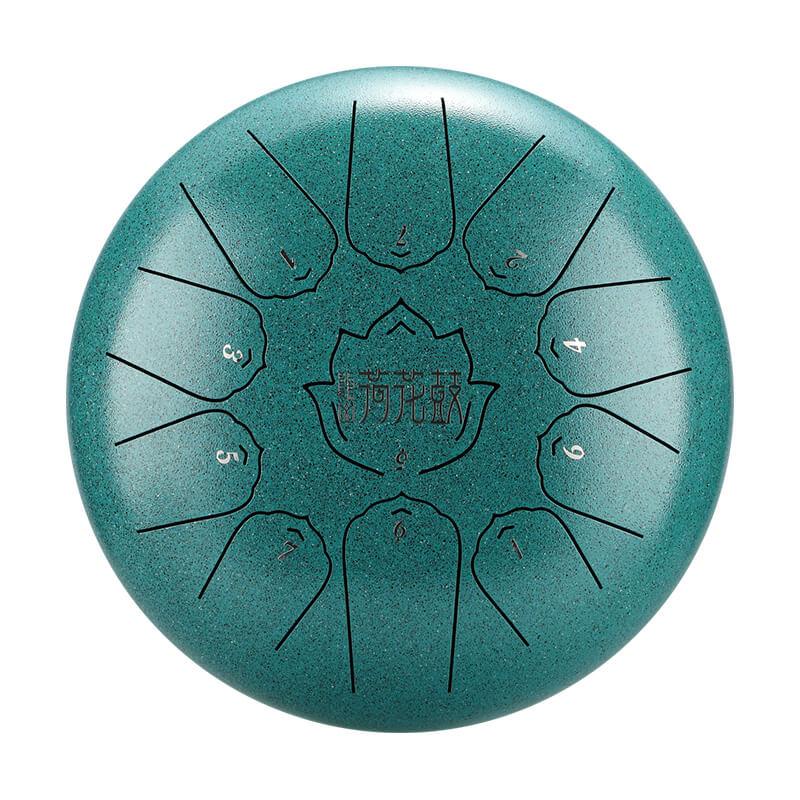 HLURU Huashu Upgrade Lotus Carbon Steel Tongue Drum 10 Inches 11 Notes C Major (6 colors) - HLURU.SHOP