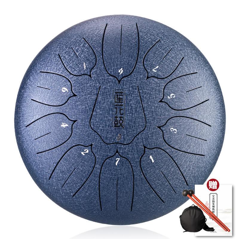 HLURU Huashu Upgrade Lotus Carbon Steel Tongue Drum 12'' 11 Tone C Key - 12 Inches / 11 Notes - HLURU.SHOP