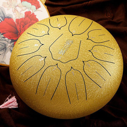 HLURU Huashu Upgrade Lotus Carbon Steel Tongue Drum 12'' 11 Tone C Key - 12 Inches / 11 Notes - HLURU.SHOP