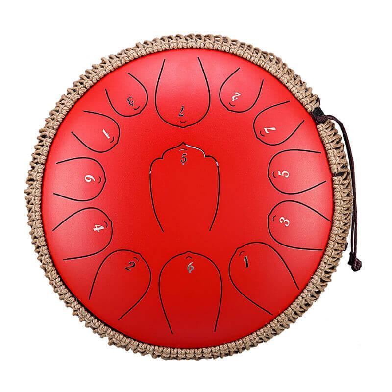 HLURU Huashu Upgrade Lotus Carbon Steel Tongue Drum 12'' 13 Tone C Key - 12 Inches / 13 Notes (11 colors) - HLURU.SHOP