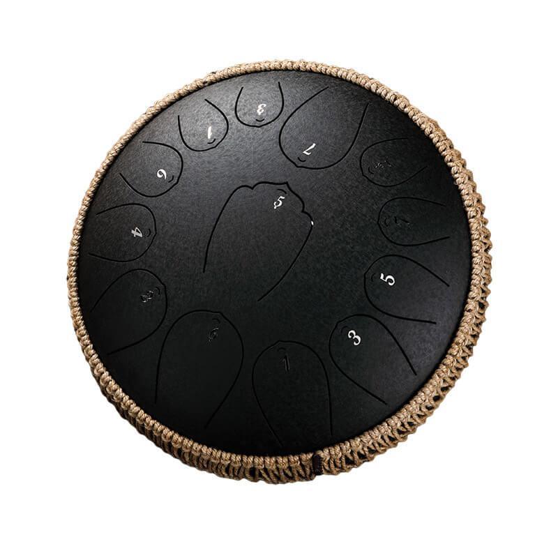 HLURU Huashu Upgrade Lotus Carbon Steel Tongue Drum 12'' 13 Tone C Key - 12 Inches / 13 Notes (11 colors) - HLURU.SHOP