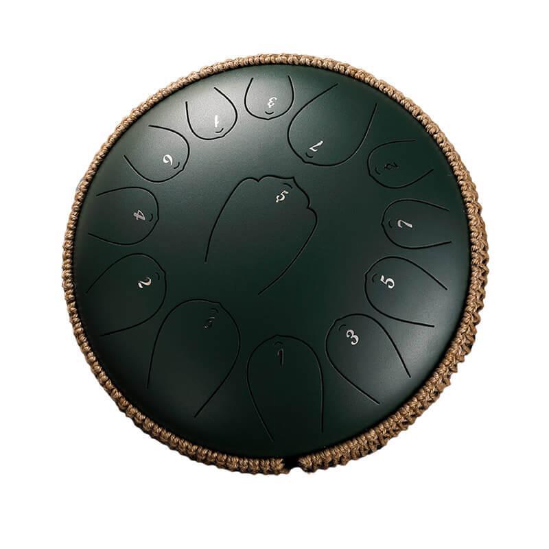 HLURU Huashu Upgrade Lotus Carbon Steel Tongue Drum 12'' 13 Tone C Key - 12 Inches / 13 Notes (11 colors) - HLURU.SHOP