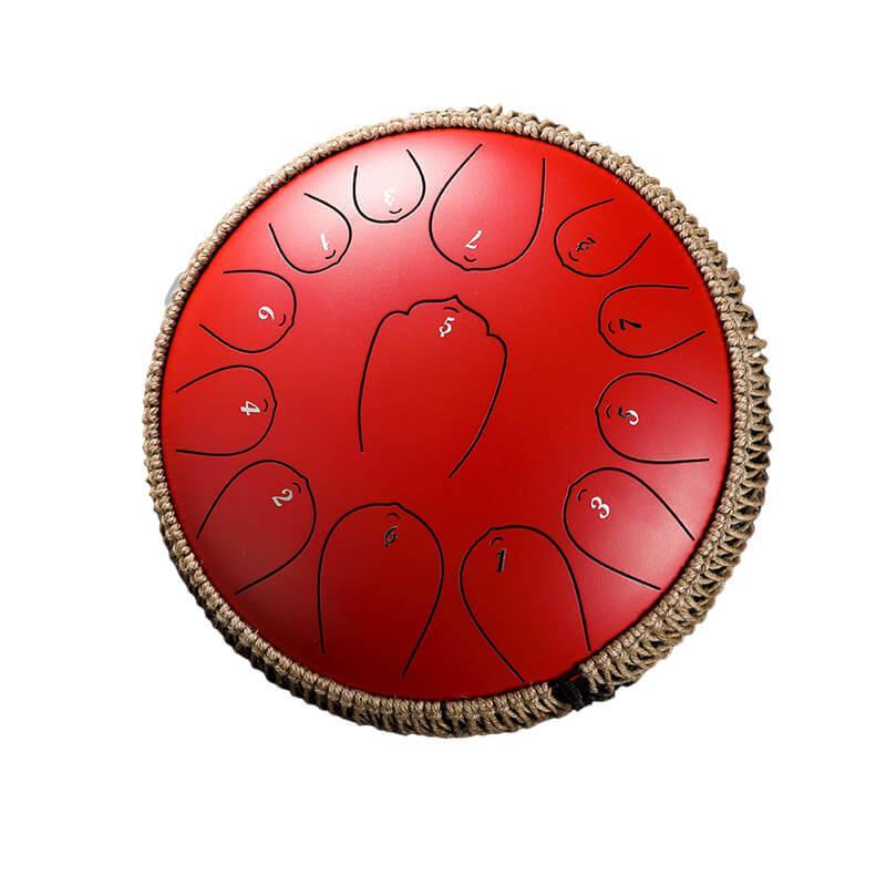 HLURU Huashu Upgrade Lotus Carbon Steel Tongue Drum 12'' 13 Tone C Key - 12 Inches / 13 Notes (11 colors) - HLURU.SHOP