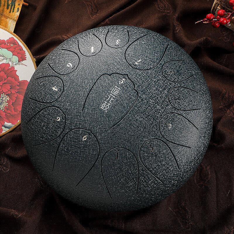 HLURU Huashu Upgrade Lotus Carbon Steel Tongue Drum 12'' 13 Tone C Key - 12 Inches / 13 Notes (11 colors) - HLURU.SHOP