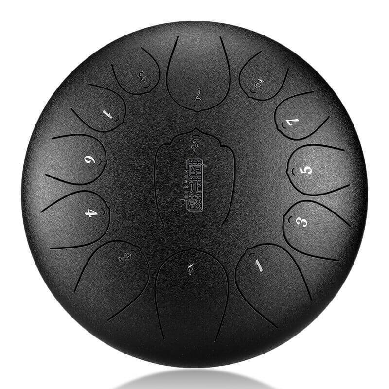 HLURU Huashu Upgrade Lotus Carbon Steel Tongue Drum 12'' 13 Tone C Key - 12 Inches / 13 Notes (11 colors) - HLURU.SHOP