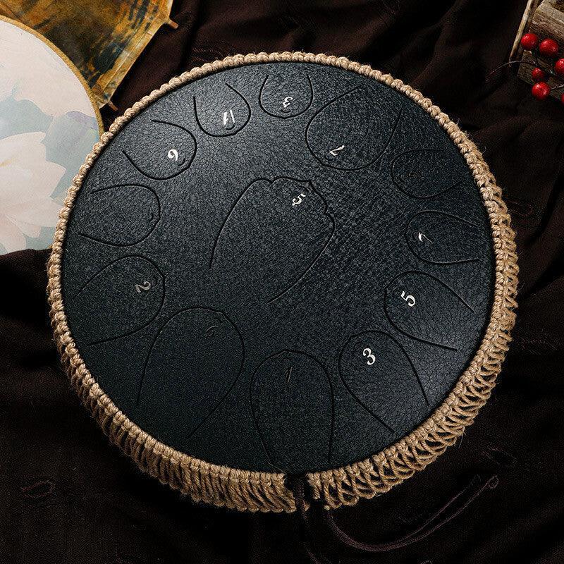 HLURU Huashu Upgrade Lotus Carbon Steel Tongue Drum 12'' 13 Tone C Key - 12 Inches / 13 Notes (11 colors) - HLURU.SHOP