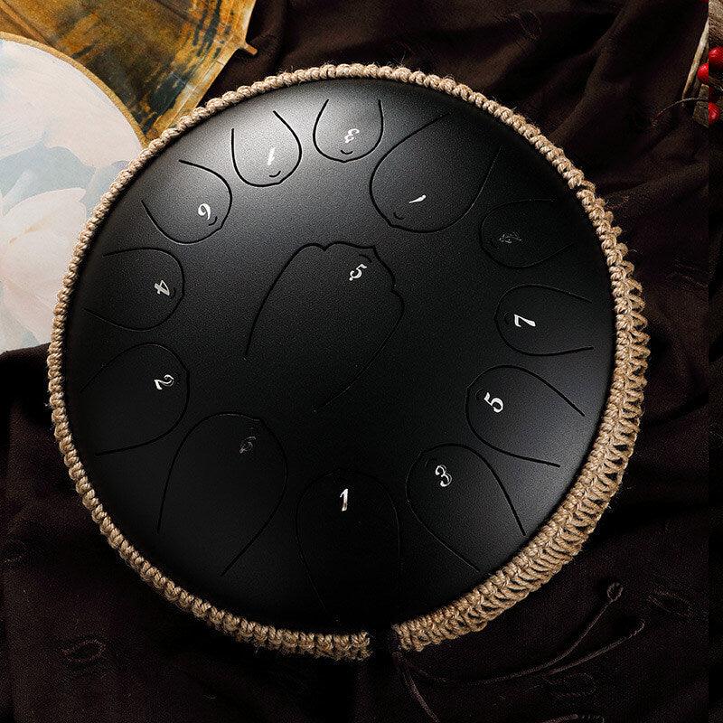 HLURU Huashu Upgrade Lotus Carbon Steel Tongue Drum 12'' 13 Tone C Key - 12 Inches / 13 Notes (11 colors) - HLURU.SHOP