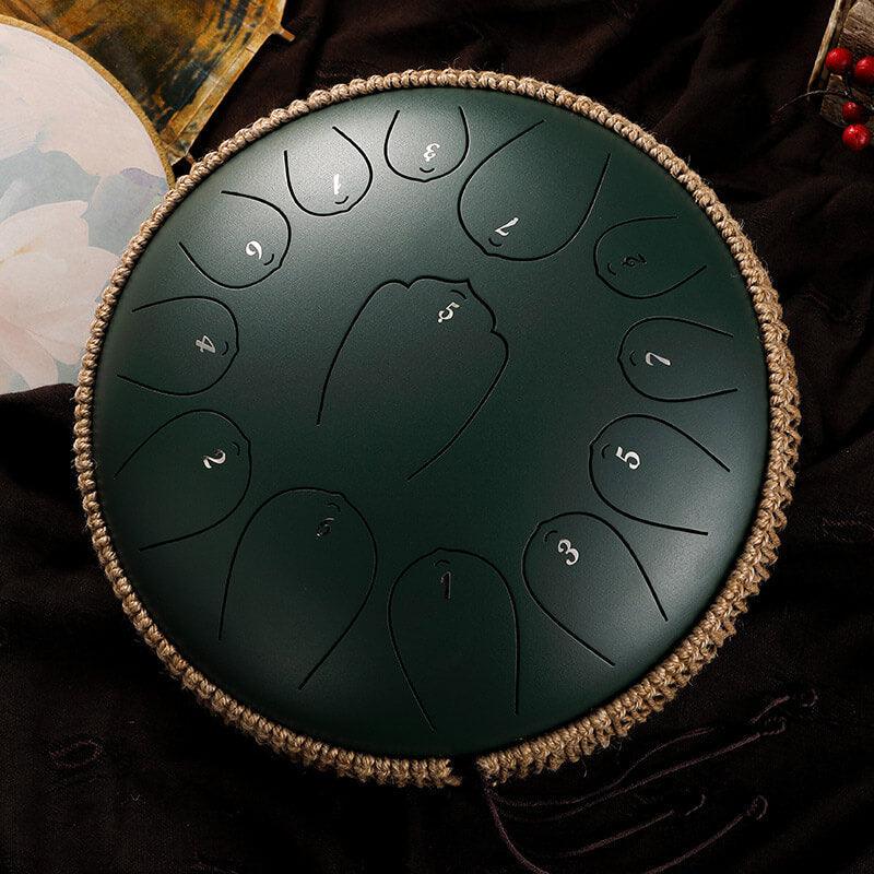 HLURU Huashu Upgrade Lotus Carbon Steel Tongue Drum 12'' 13 Tone C Key - 12 Inches / 13 Notes (11 colors) - HLURU.SHOP