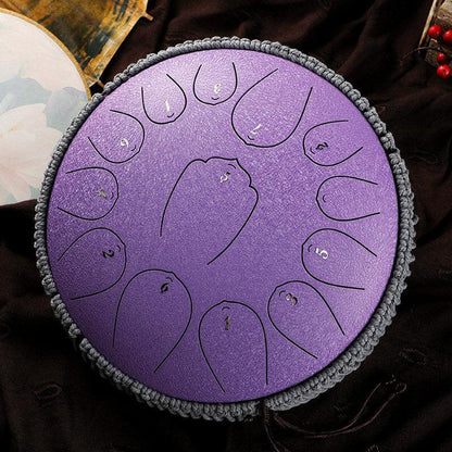 HLURU Huashu Upgrade Lotus Carbon Steel Tongue Drum 12'' 13 Tone C Key - 12 Inches / 13 Notes (11 colors) - HLURU.SHOP