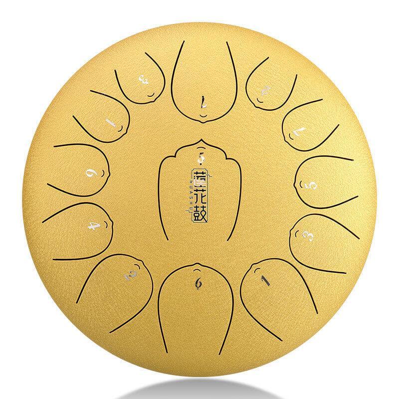 HLURU Huashu Upgrade Lotus Carbon Steel Tongue Drum 12'' 13 Tone C Key - 12 Inches / 13 Notes (11 colors) - HLURU.SHOP