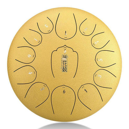 HLURU Huashu Upgrade Lotus Carbon Steel Tongue Drum 12'' 13 Tone C Key - 12 Inches / 13 Notes (11 colors) - HLURU.SHOP