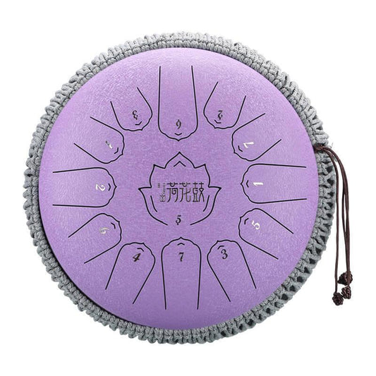 HLURU Huashu Upgrade Lotus Carbon Steel Tongue Drum 12 Inches 13 Notes C Major (6 colors) - HLURU.SHOP