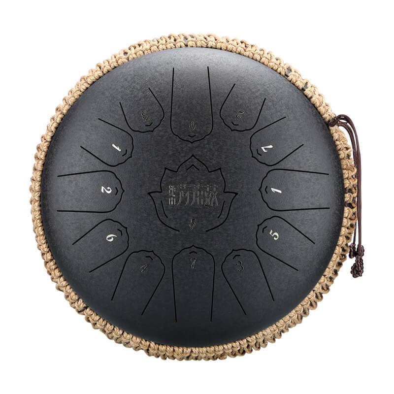 HLURU Huashu Upgrade Lotus Carbon Steel Tongue Drum 12 Inches 13 Notes C Major (6 colors) - HLURU.SHOP